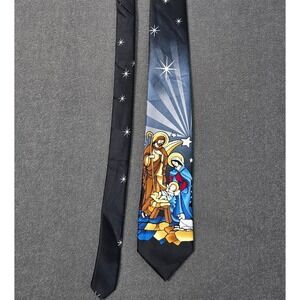 Christmas Nativity Scene Tie Religious Jesus Holiday Necktie Tie‎ 90s Y2K